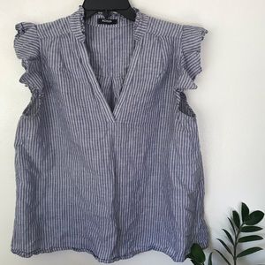 Blue and white striped Azalea top